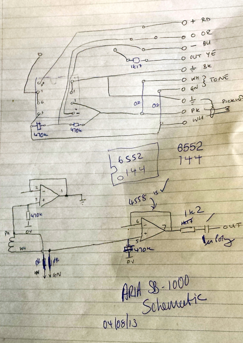 Aria SB-1000 preamp schematic