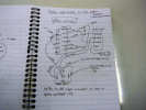A page from my notebook showing the wiring of the Fiat Uno wiper motor to the Ford Fiesta switch gear.